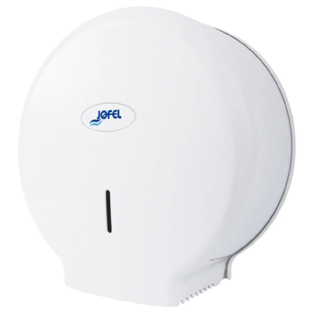Carlisle R2100WH 11 Inch Toilet Tissue Dispenser Plastic and White with Key Lock and Viewing Window