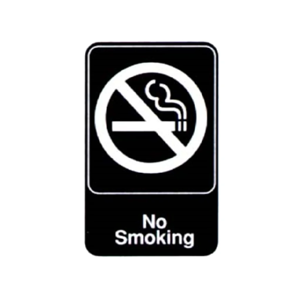Vollrath 5613 6 Inch No Smoking Sign White on Black Weather Resistant Vollrath 5613 6 Inch No Smoking Sign White on Black Weather Resistant