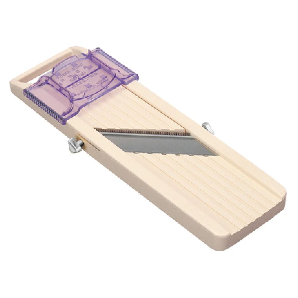 Matfer 186700 12-1/2 Inch Mandoline Slicer with 3 Blades and Safety Pusher Matfer 186700 12-1/2 Inch Mandoline Slicer with 3 Blades and Safety Pusher