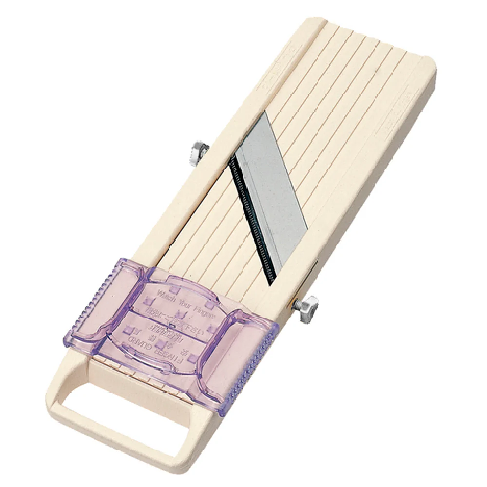 Matfer 186700 12-1/2 Inch Mandoline Slicer with 3 Blades and Safety Pusher Matfer 186700 12-1/2 Inch Mandoline Slicer with 3 Blades and Safety Pusher