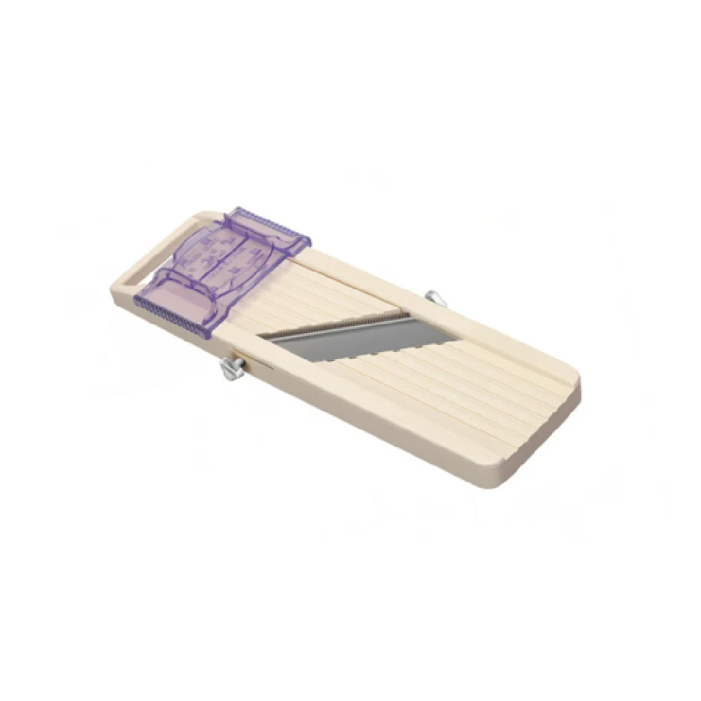 Matfer 186700 12-1/2 Inch Mandoline Slicer with 3 Blades and Safety Pusher Matfer 186700 12-1/2 Inch Mandoline Slicer with 3 Blades and Safety Pusher