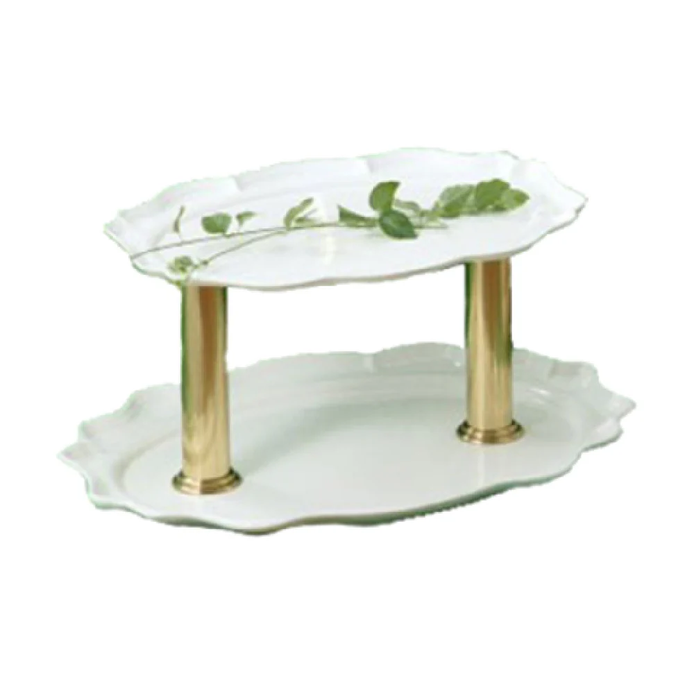 Bon Chef 2030DTDUSTYR 24 Inch Oval 2-Tier Display Stand Aluminum Sandstone Finish Bon Chef 2030DTDUSTYR 24 Inch Oval 2-Tier Display Stand Aluminum Sandstone Finish