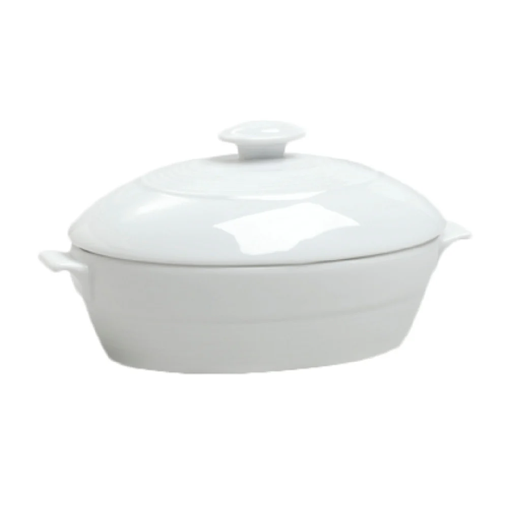 Steelite 6300P136 Oval Bowl Lid Aura Aura Gourmet Porcelain - 2 Dozen Cases