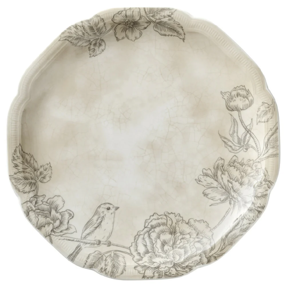 BauscherHepp 531281-426077 12 Inch Plate Round Coupe Lead Free Porcelain with Relief