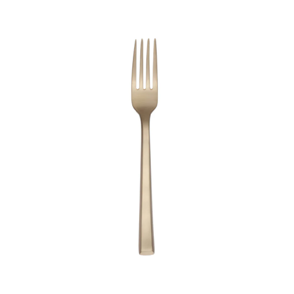 Libbey 902 027 8-1/8 Inch Dinner Fork Santorini Gold Satin Finish 18/10 Stainless Steel