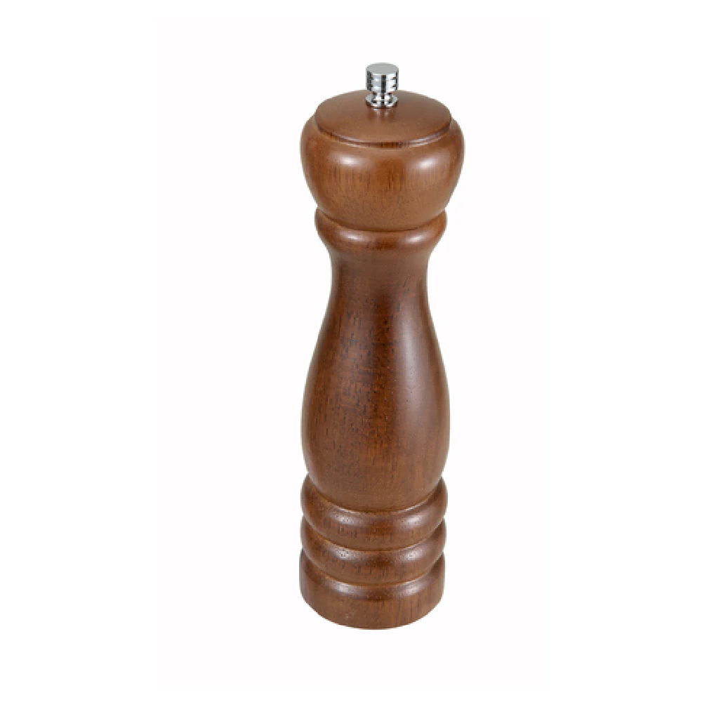 Winco WPM-08 8 Inch Rubberwood Pepper Mill with Zinc Alloy Grinder