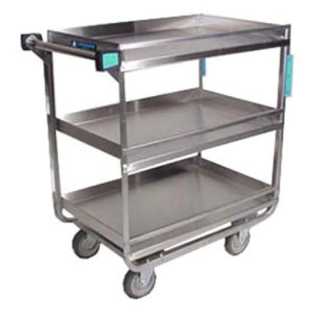 Lakeside 730 38 Inch Heavy Duty Guard Rail Utility Cart 3-tier Stainless Steel with Bumpers Lakeside 730 38 Inch Heavy Duty Guard Rail Utility Cart 3-tier Stainless Steel with Bumpers