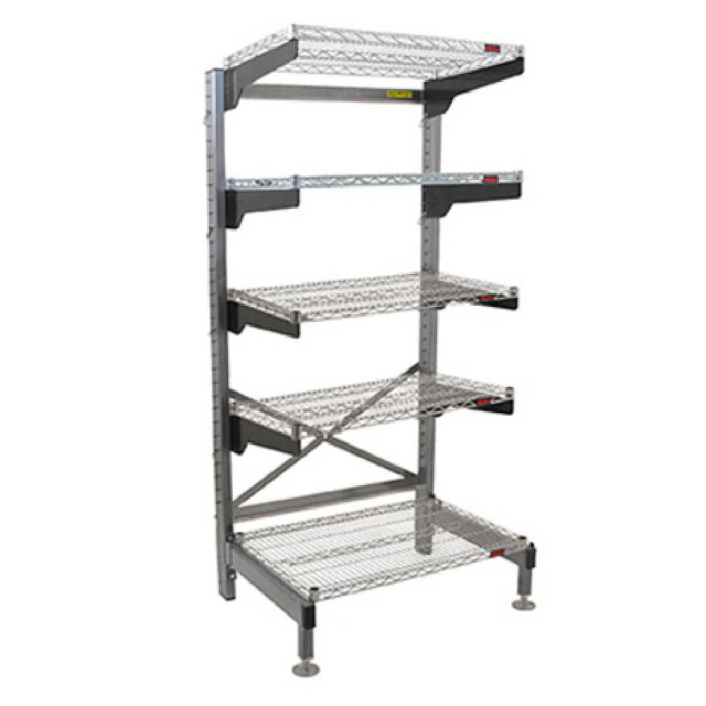 Eagle Q3042VG76-5 46 Inch 5-Tier Cantilever Shelving Unit Wire Shelves Green Epoxy Finish