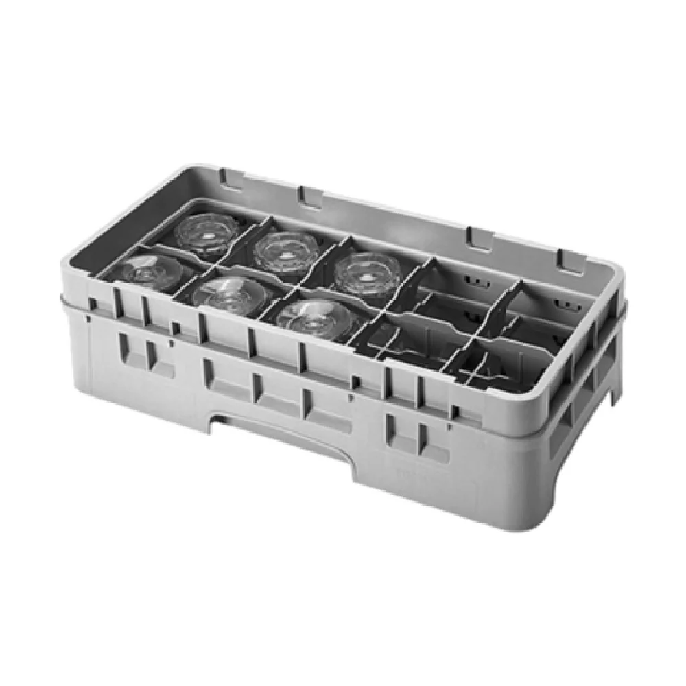 Cambro 10HS318416 10 Inch Half Size Glass Rack With Soft Gray Extender