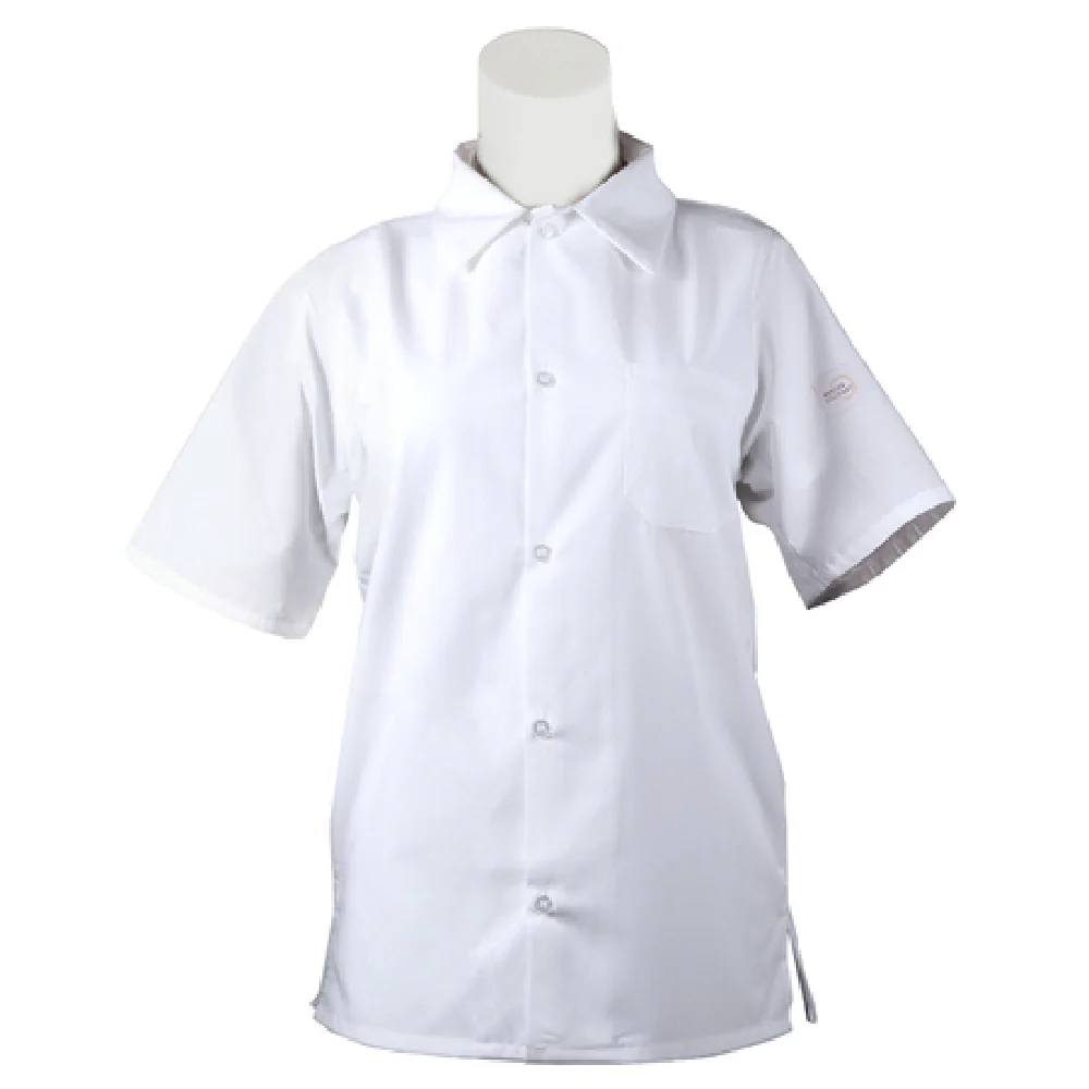 Mercer Culinary M60200WHXS Cook Shirt XSmall Unisex Traditional Buttons Mesh Back White Mercer Culinary M60200WHXS Cook Shirt XSmall Unisex Traditional Buttons Mesh Back White