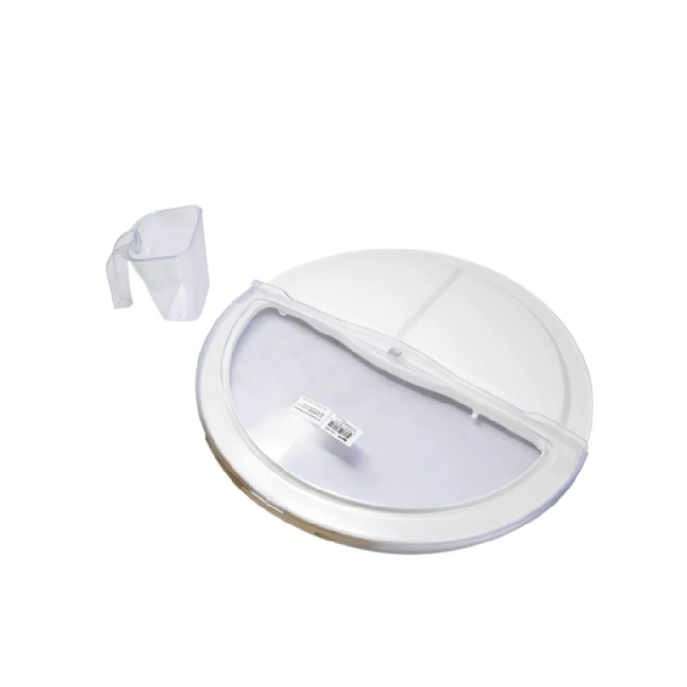 Omcan 80581 Rotating Lid for 32 Gallon Food Storage Container White Plastic with Scoop Omcan 80581 Rotating Lid for 32 Gallon Food Storage Container White Plastic with Scoop