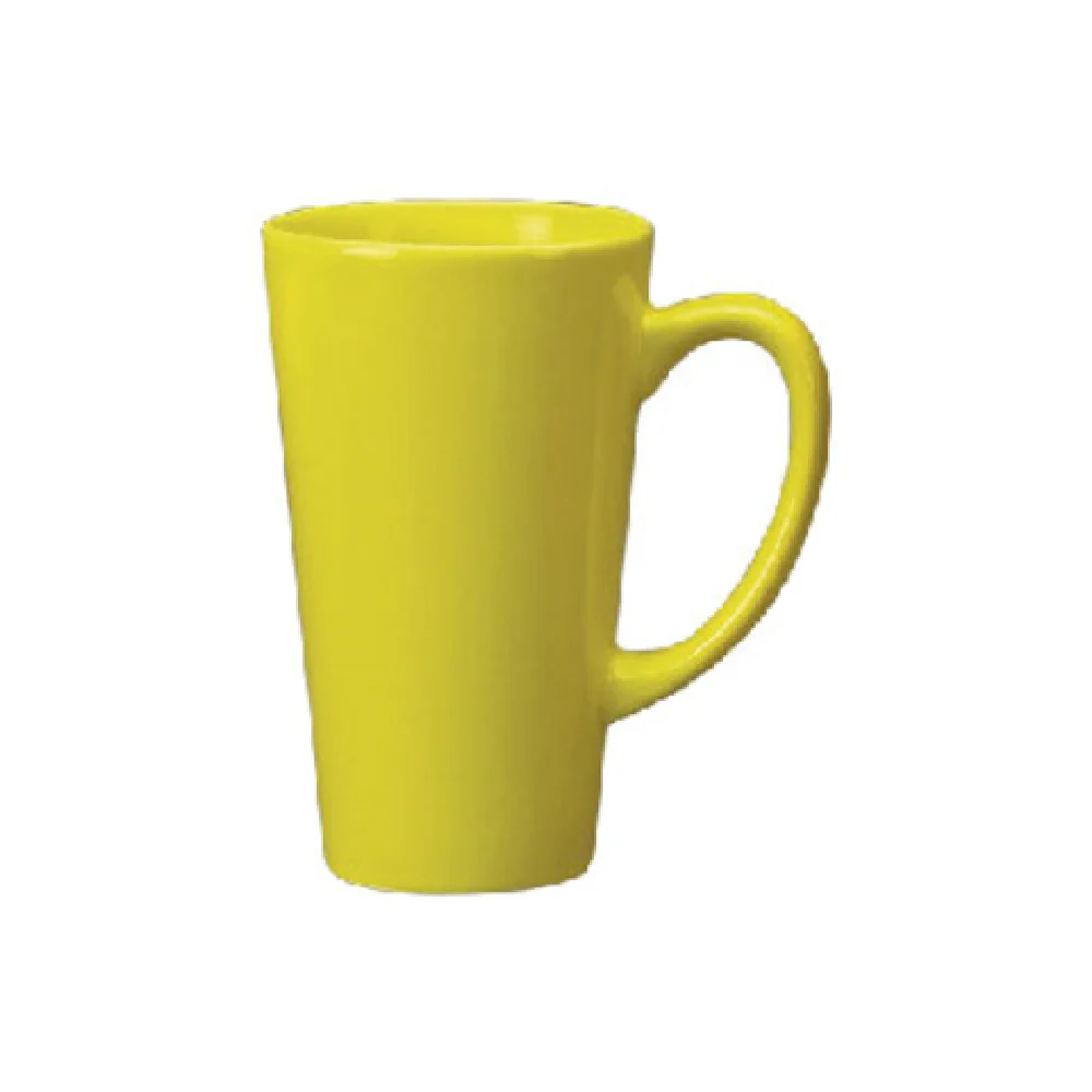 International Tableware 867-242 16 Oz Funnel Cup Ceramic Round Yellow With Handle