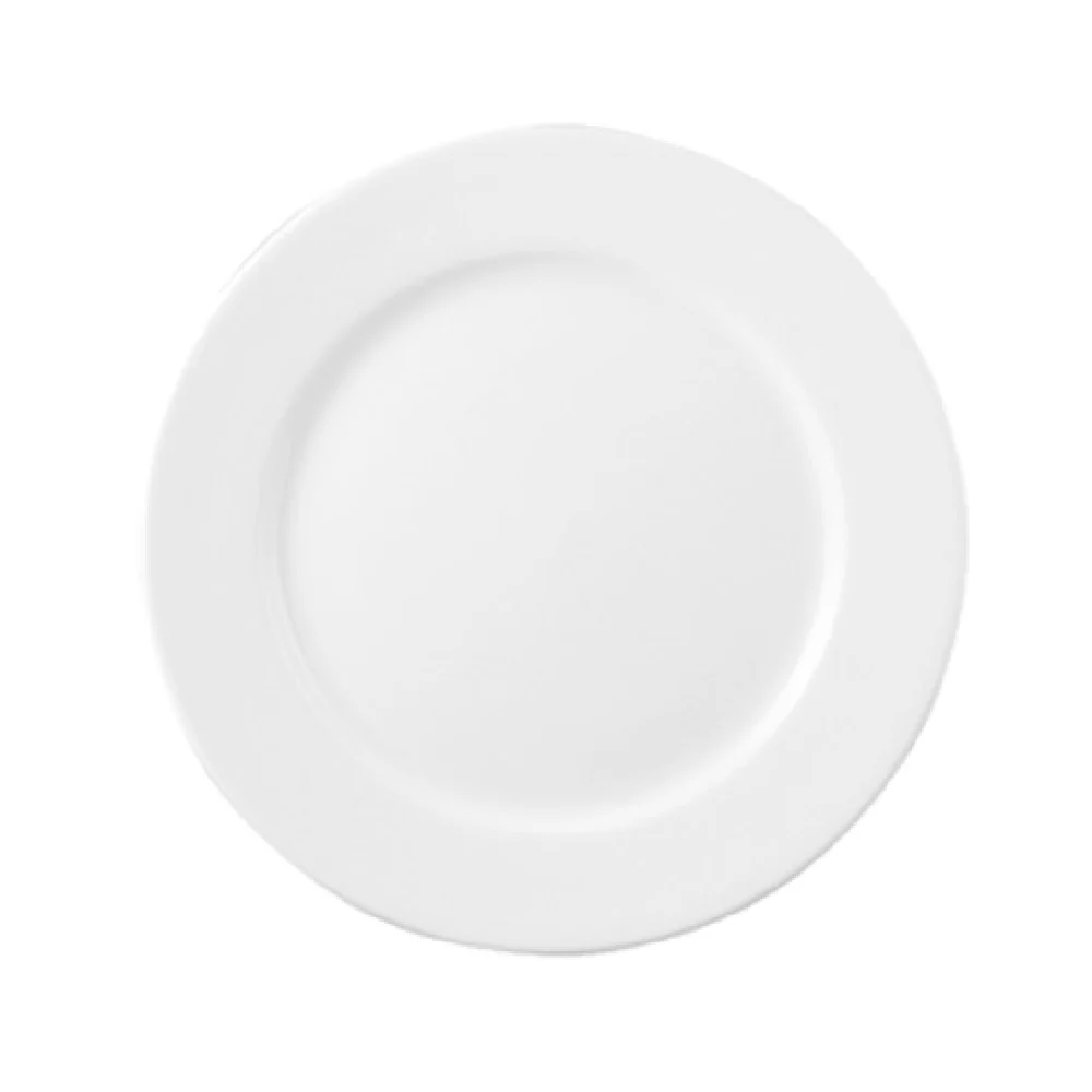 Arc Cardinal FM542 9.5 Inch Plate Vitrified Ceramic with Wide Rim Rolled Edge