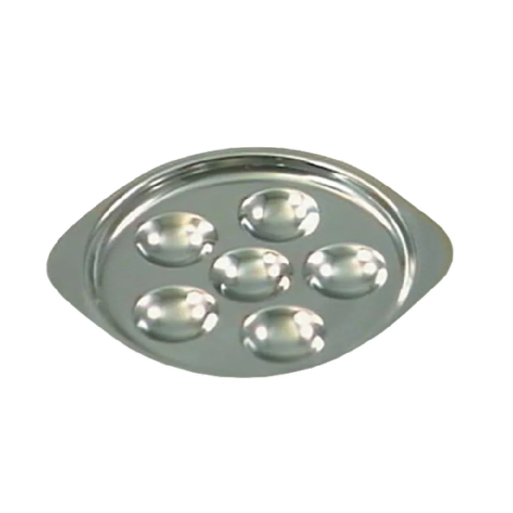 Matfer 062075 4-3/4 Inch Diameter Escargot Plate 6 Holes Stainless Steel Pack of 5