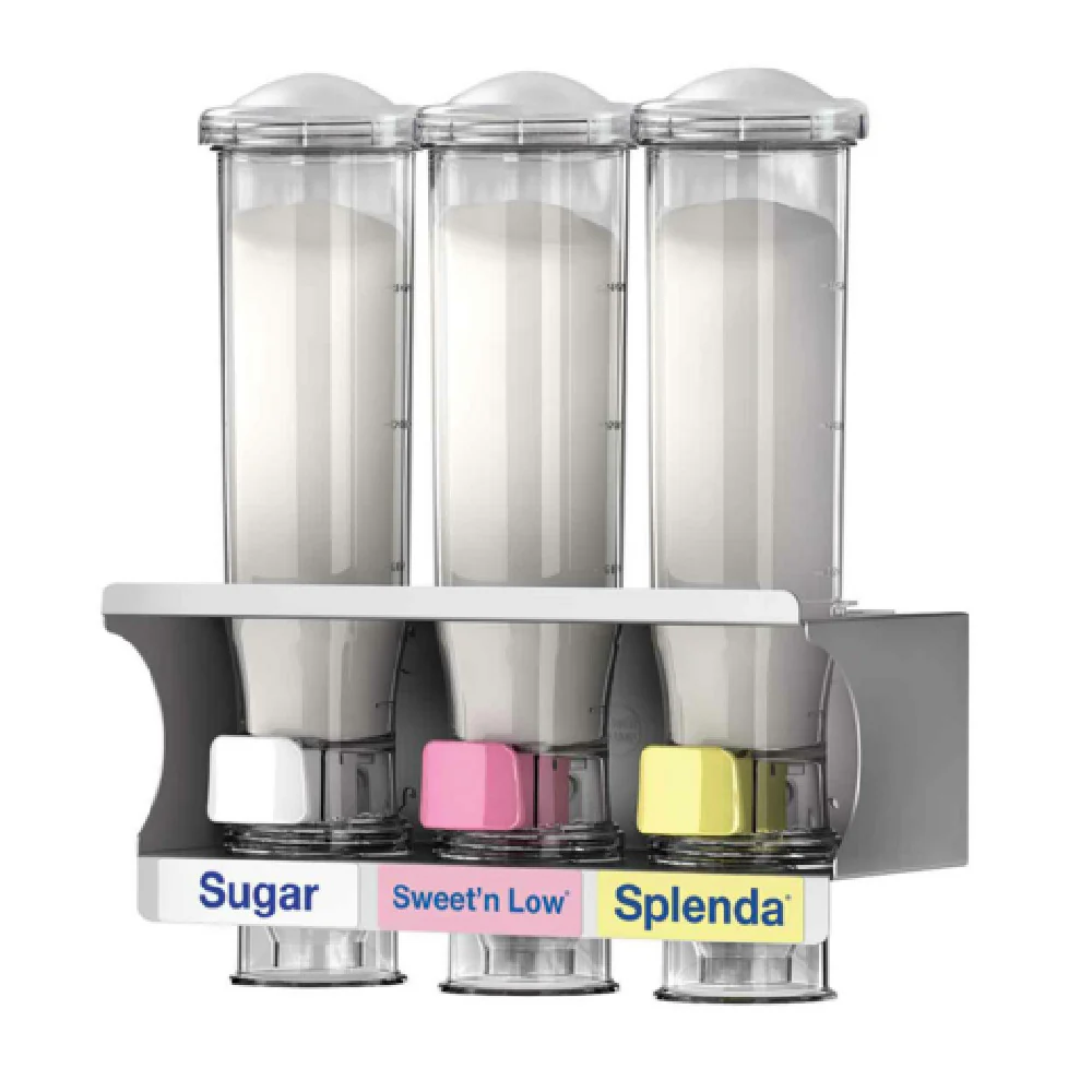 Server Products 80103 Triple 24 Oz Wall-mounted Dry Products Dispenser with Color Coded Triggers
