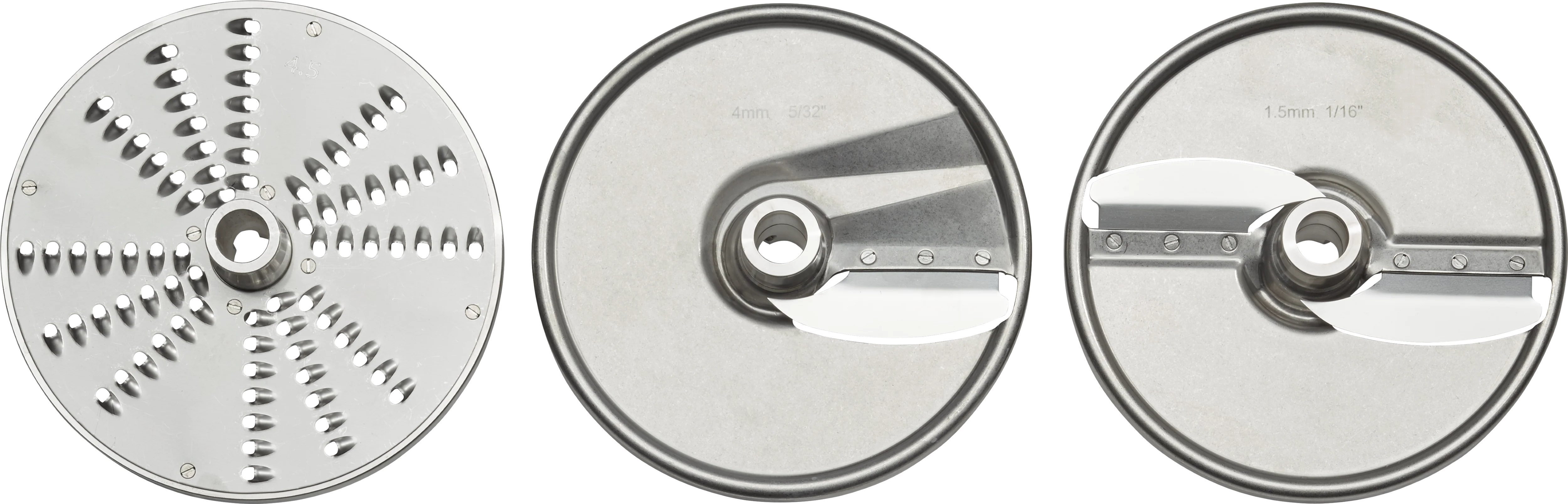 Optional 3 Packs Stainless Steel Slicing Disc Set with Wall Rack For FP100 Series, Hobart PLATE-3PACK-SS