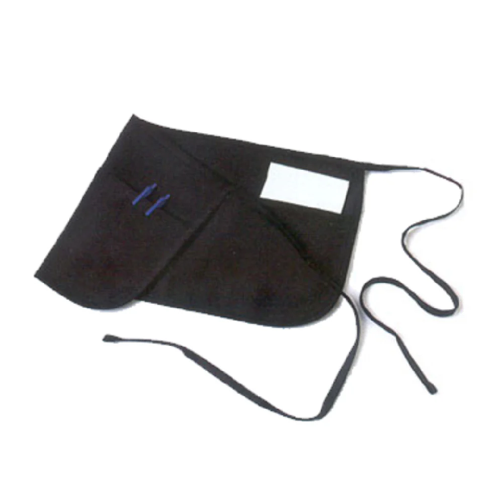 John Ritzenthaler Company 605REV-BK 24 Inch Reversible Waist Apron Black Poly-Cotton with 6 Pockets