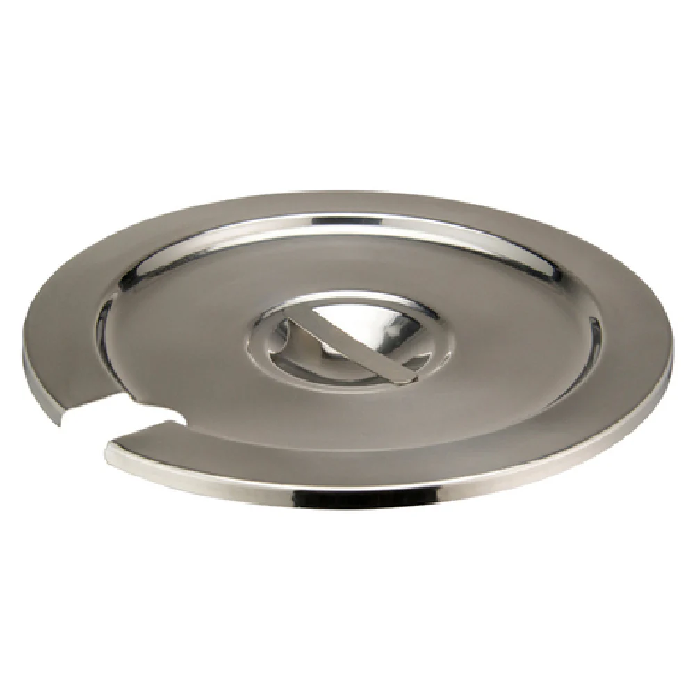 Winco INSC-7M 7 Quart Inset Cover Notched Slotted Heavy Weight Stainless Steel Mirror Finish