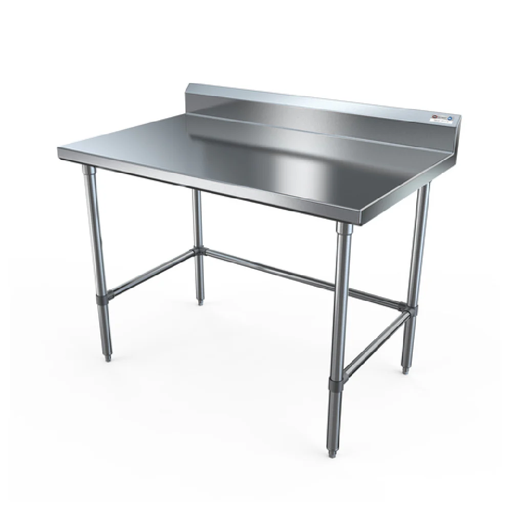 NBR Equipment TS-7224R5-X 72 Inch Premium Work Table 18 Gauge Stainless Steel Top with Backsplash