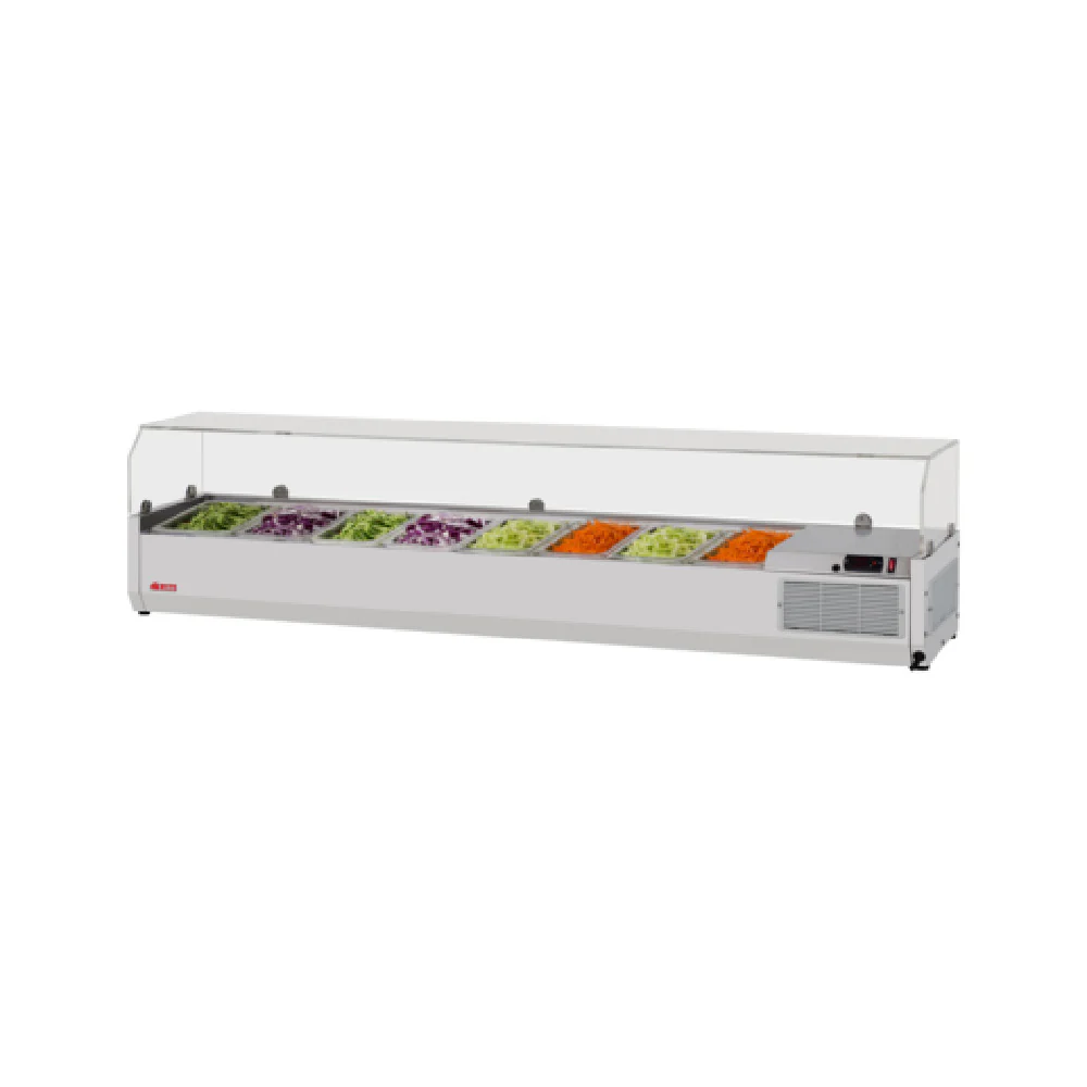 Turbo Air CTST-1800G-13-N 70-7/8 Inch E-Line Countertop Salad Table with Clear Hood Turbo Air CTST-1800G-13-N 70-7/8 Inch E-Line Countertop Salad Table with Clear Hood