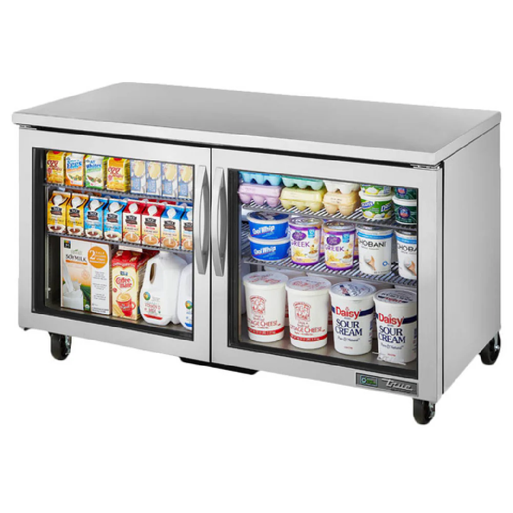 True Refrigeration TUC-60G-HC~FGD01 60 Inch Undercounter Refrigerator 2 Section Aluminum and Stainless Steel True Refrigeration TUC-60G-HC~FGD01 60 Inch Undercounter Refrigerator 2 Section Aluminum and Stainless Steel