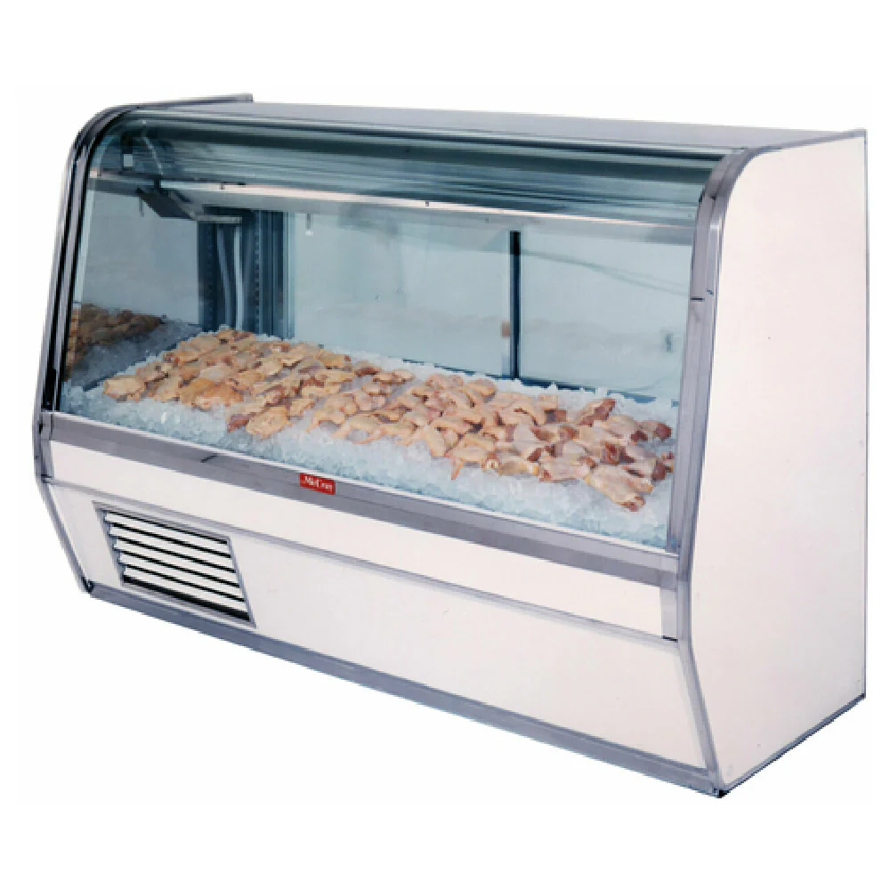 Howard-McCray R-CFS32E-4C-S-LED 50 Inch Curved Glass Display Case Remote Refrigeration with Ice Pans 820 BTU
