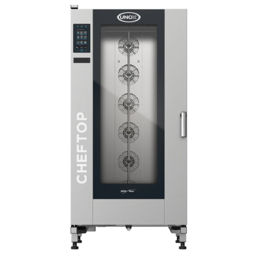 UNOX XAVL-2021-GPRS (GAS 110V)_LP 35 Inch Floor Model Gas Combi Oven Stainless Steel with Programmable Controls