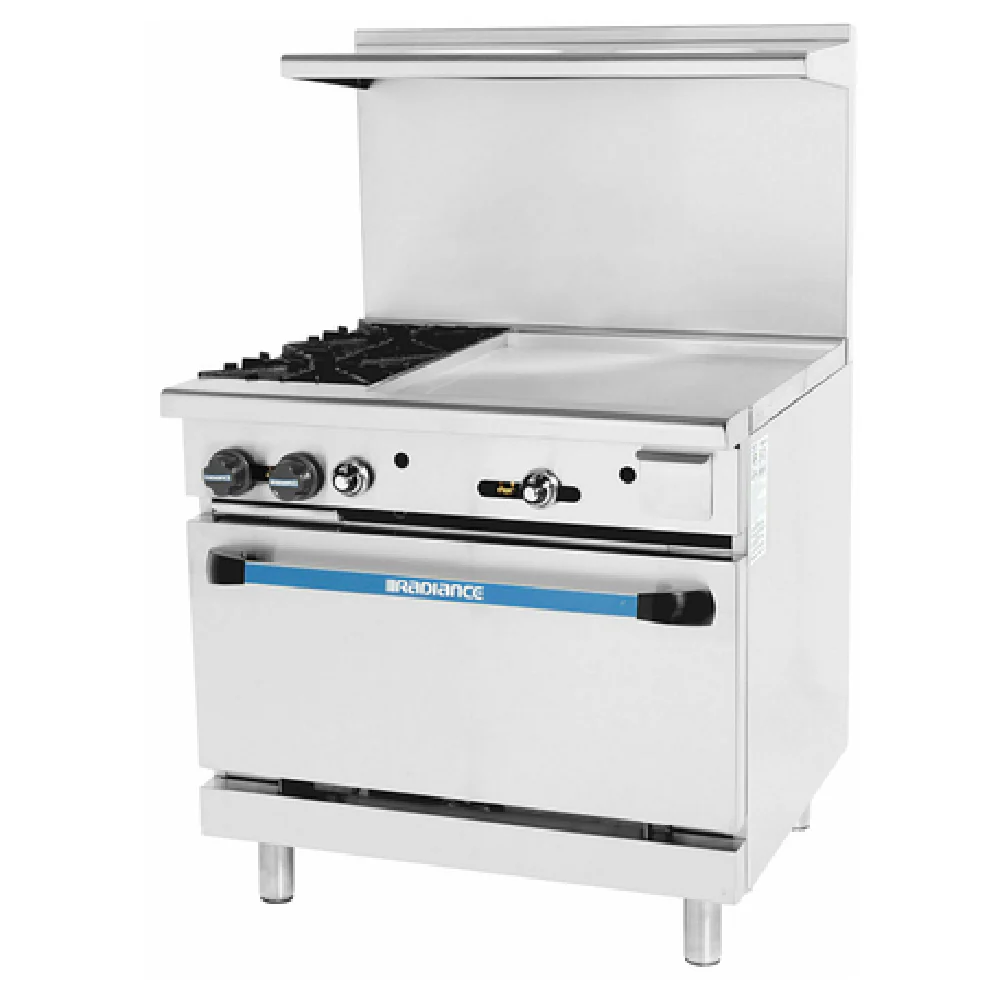 Turbo Air TARG-2B24G_NAT 36 Inch Gas Range with 2 Burners 136000 BTU and Griddle