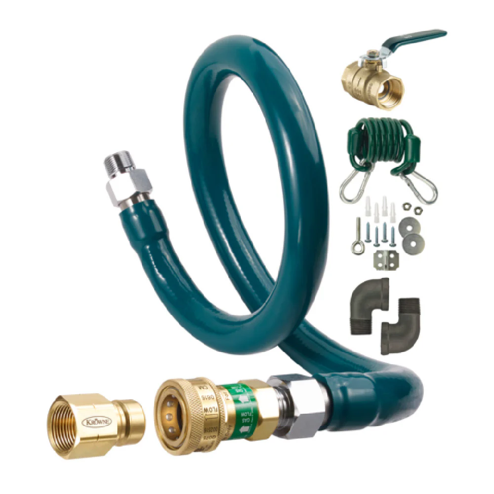 Krowne M7560K 3/4 Inch I.D. Gas Connector Kit 60 Inch Length with Valve and Elbows