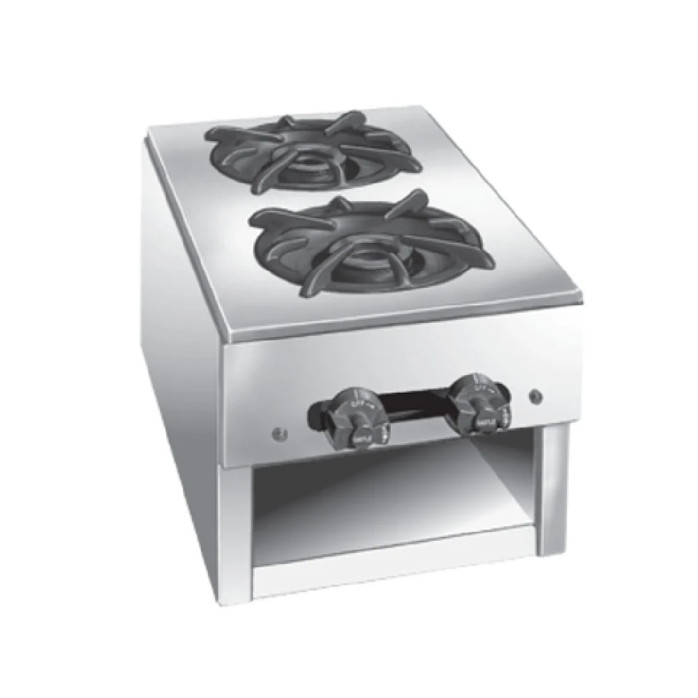 Comstock-Castle 1091 10 Inch Wide Gas Hotplate with 2 Burners 24000 BTU