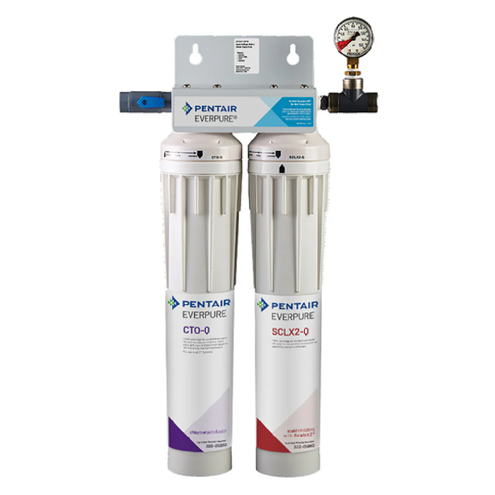 Everpure QTSX-2PG 12 Inch Water Filtration System for Espresso and Tea Machines Reduces Chlorine and Sediment