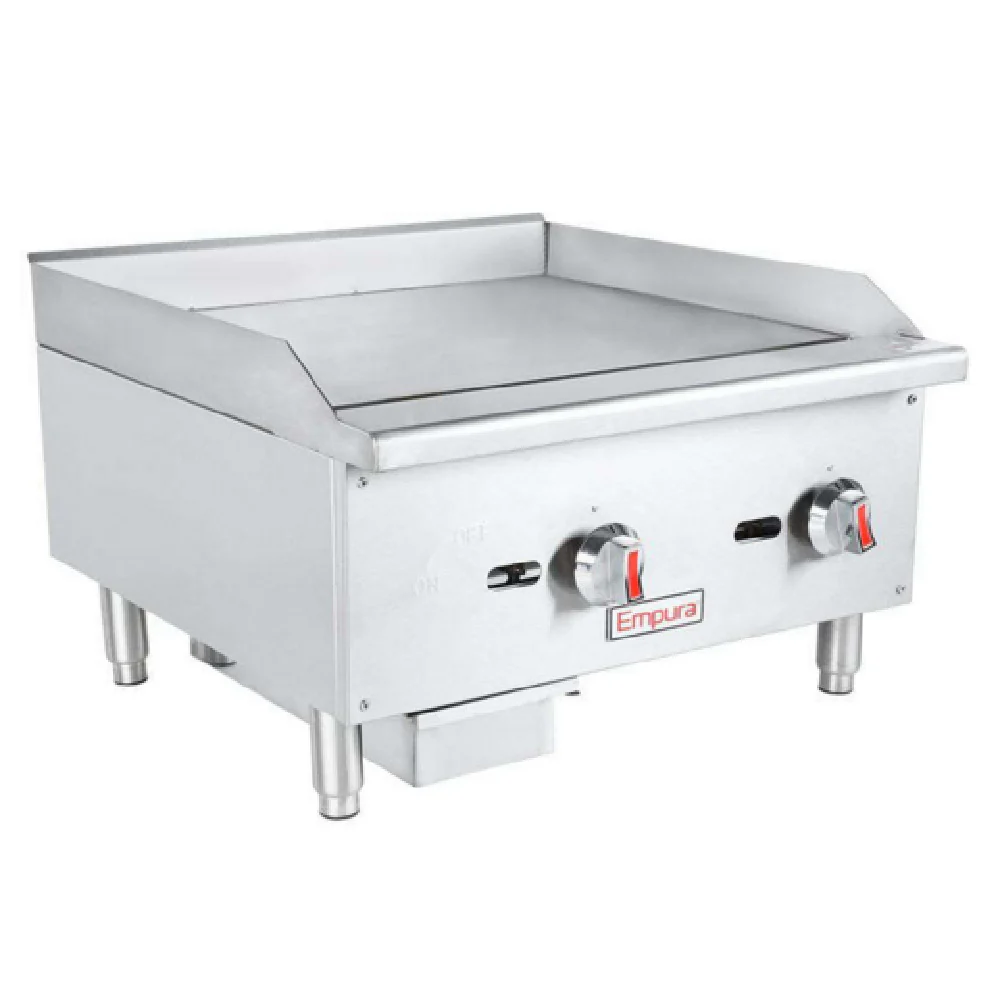 Empura Equipment EGG-24ST 23-3/4 Inch Gas Griddle Countertop with 2 Burners 60000 BTU
