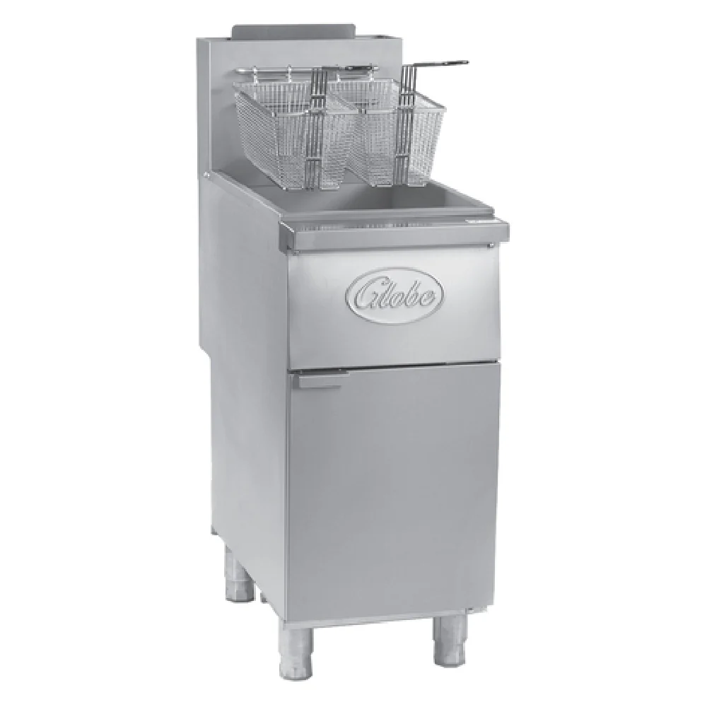 Globe GFF35G 30 Inch Deep Fryer Gas Full Pot with High-Limit Thermostat 30000 BTU