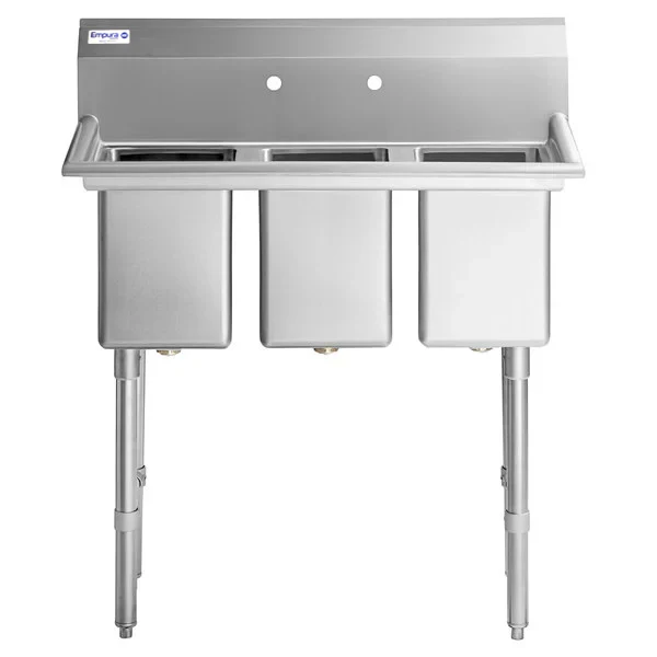 Empura EHD31014 39 Inch Sink Heavy Duty 16 Gauge 304 Stainless Steel with 3 Bowls Empura EHD31014 39 Inch Sink Heavy Duty 16 Gauge 304 Stainless Steel with 3 Bowls