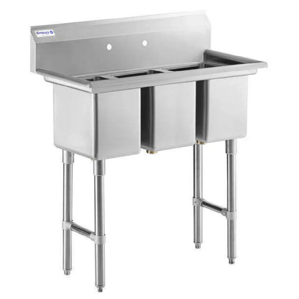 Empura EHD31014 39 Inch Sink Heavy Duty 16 Gauge 304 Stainless Steel with 3 Bowls Empura EHD31014 39 Inch Sink Heavy Duty 16 Gauge 304 Stainless Steel with 3 Bowls
