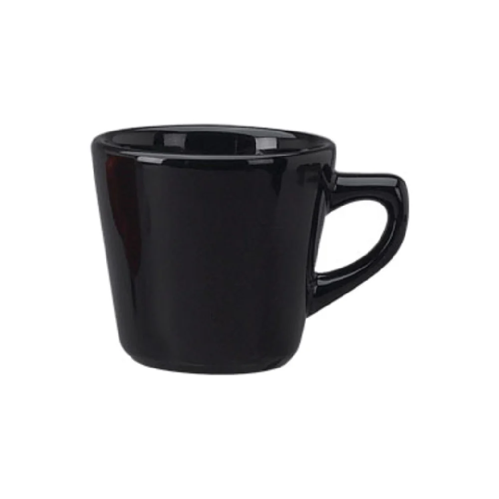 International Tableware CA-1-B 7 Oz Round Cup with Handle Ceramic Black