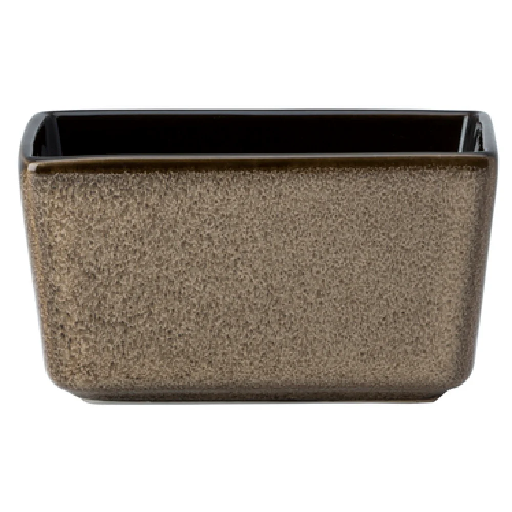 1880 Hospitality L6753059980 3-3/4 Inch Rectangular Sugar Packet Holder Porcelain Chestnut Two-tone Glaze