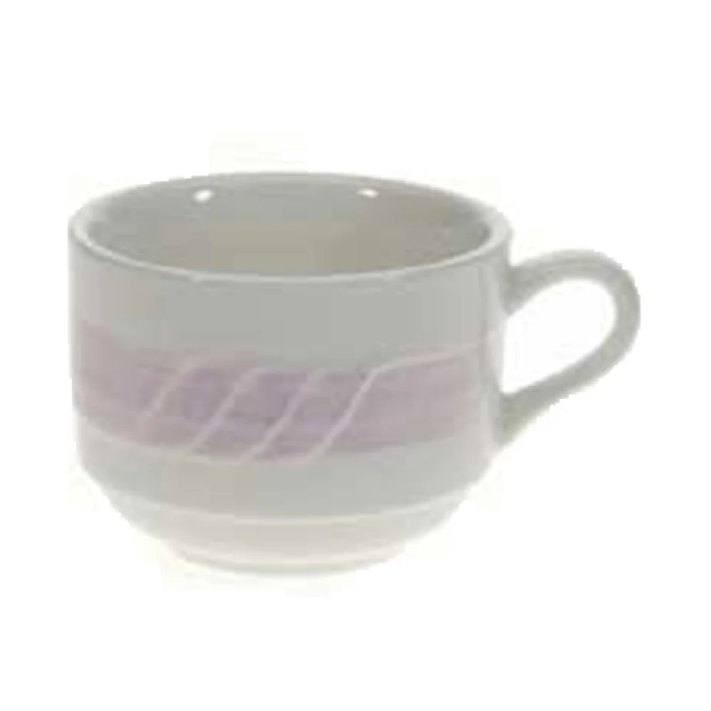 Vertex China SAU-1S-P 8 Oz Cup Round With Handle Stackable Plum Ceramic