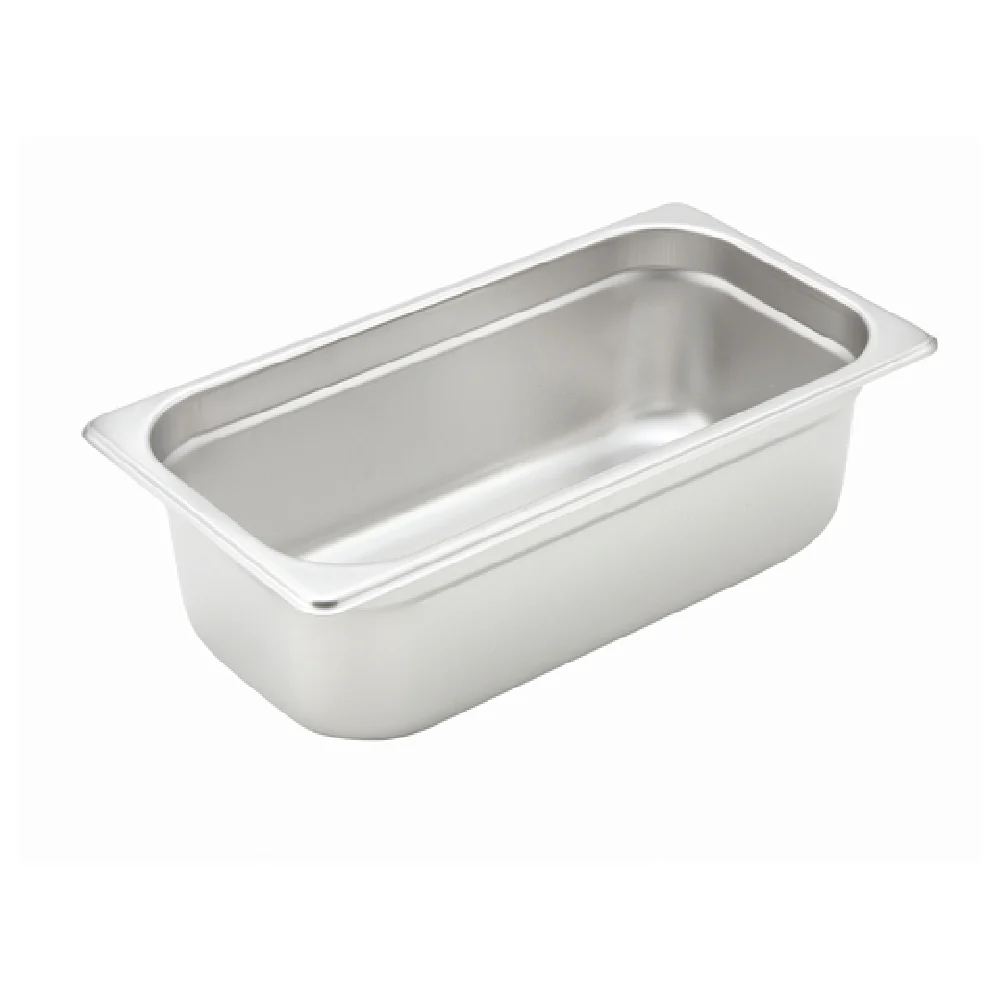 Winco SPJH-304 12-3/4 Inch 22 Gauge Stainless Steel Steam Table Pan with Anti-jamming