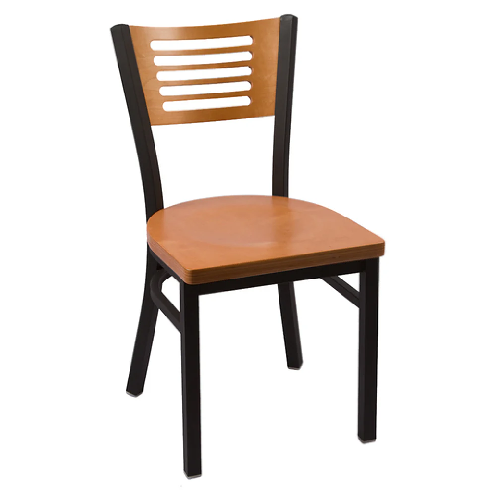 JMC Furniture JONES RIVER SERIES CC CHAIR WOOD 17 Width with slotted wood back and metal frame JMC Furniture JONES RIVER SERIES CC CHAIR WOOD 17 Width with slotted wood back and metal frame