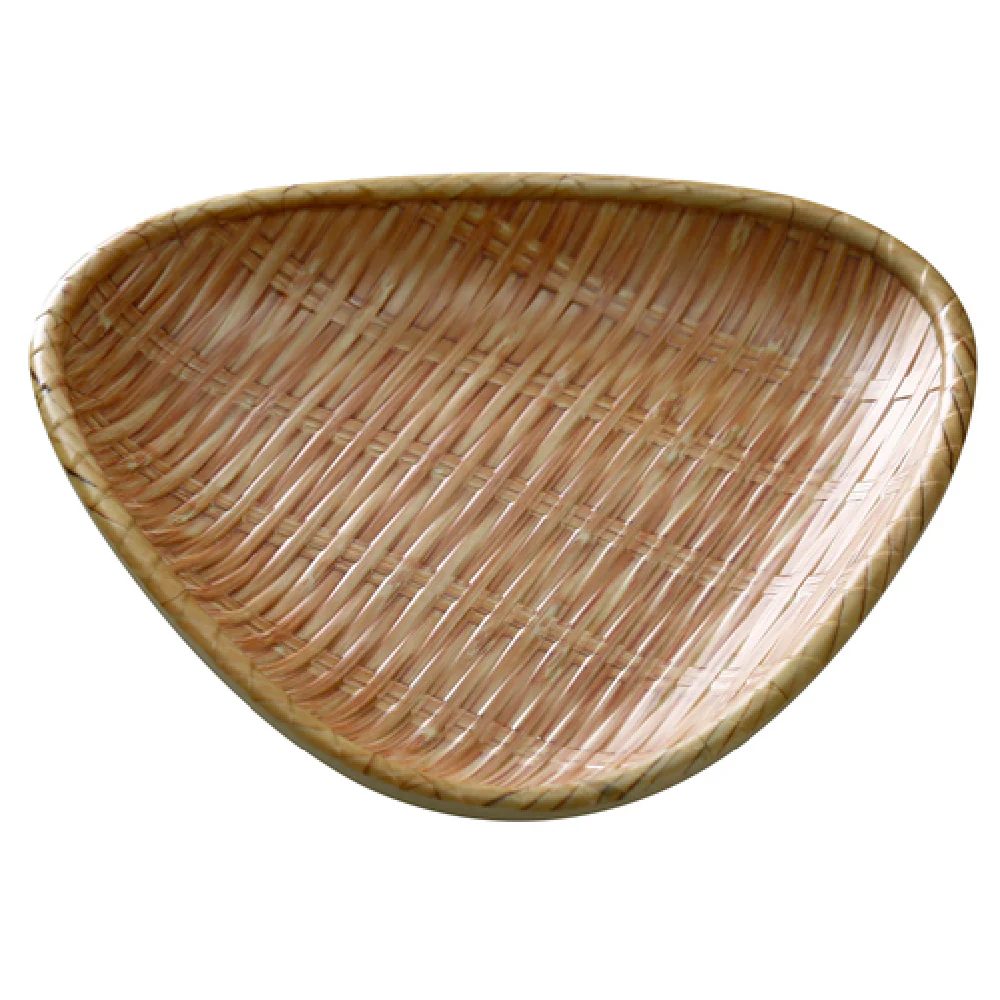 Yanco WD-809 8 Inch Triangular Deep Plate Dishwasher Safe Melamine with Bamboo Look