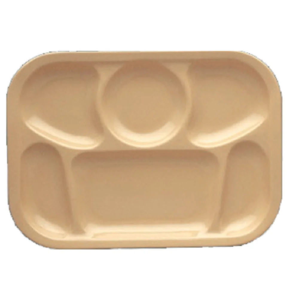 Yanco NC-803T 13 Inch Tan Compartment Tray with 6 Sections Melamine