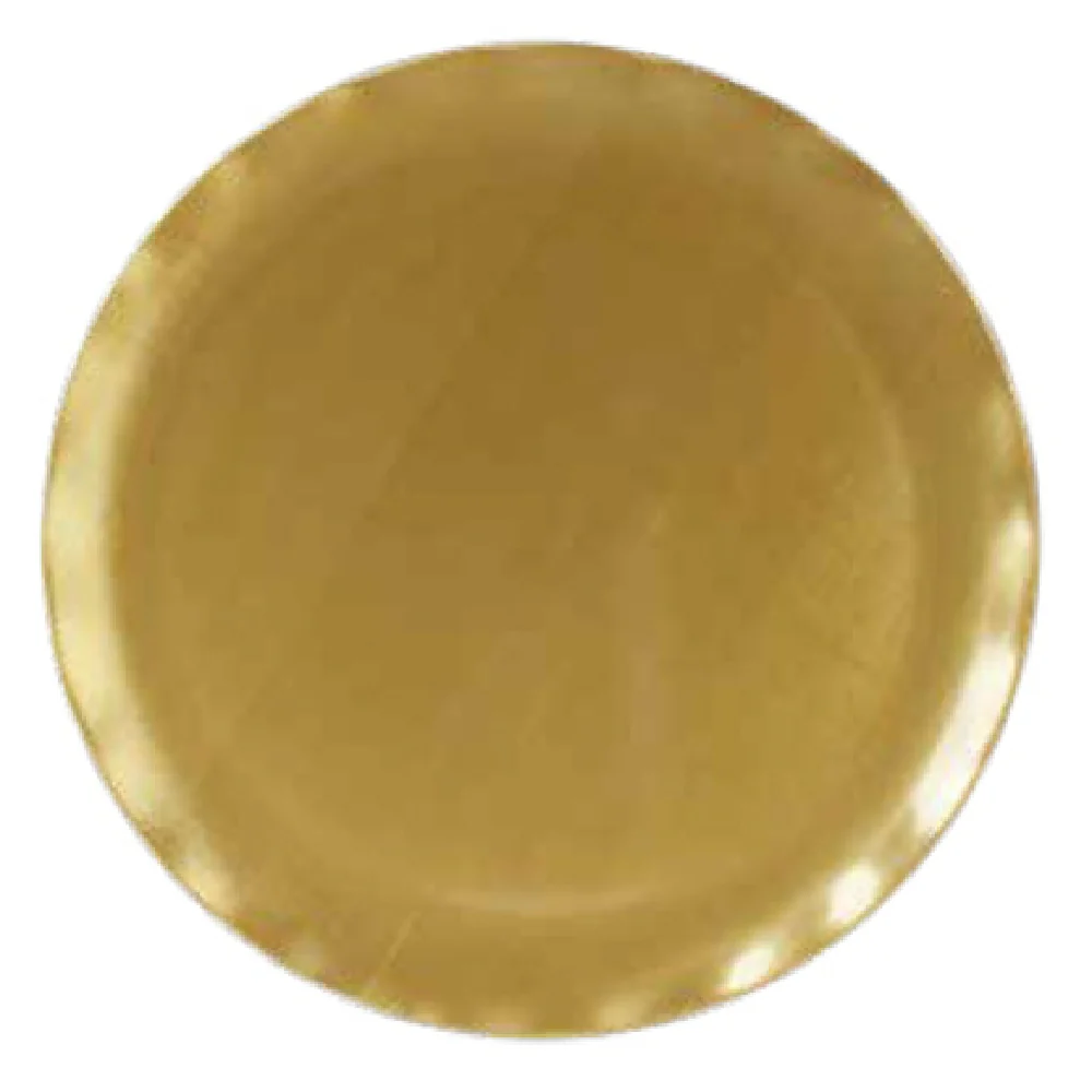 Thunder Group RF1020G 20 Inch Diameter Round Plate Scalloped Edge Melamine Gold