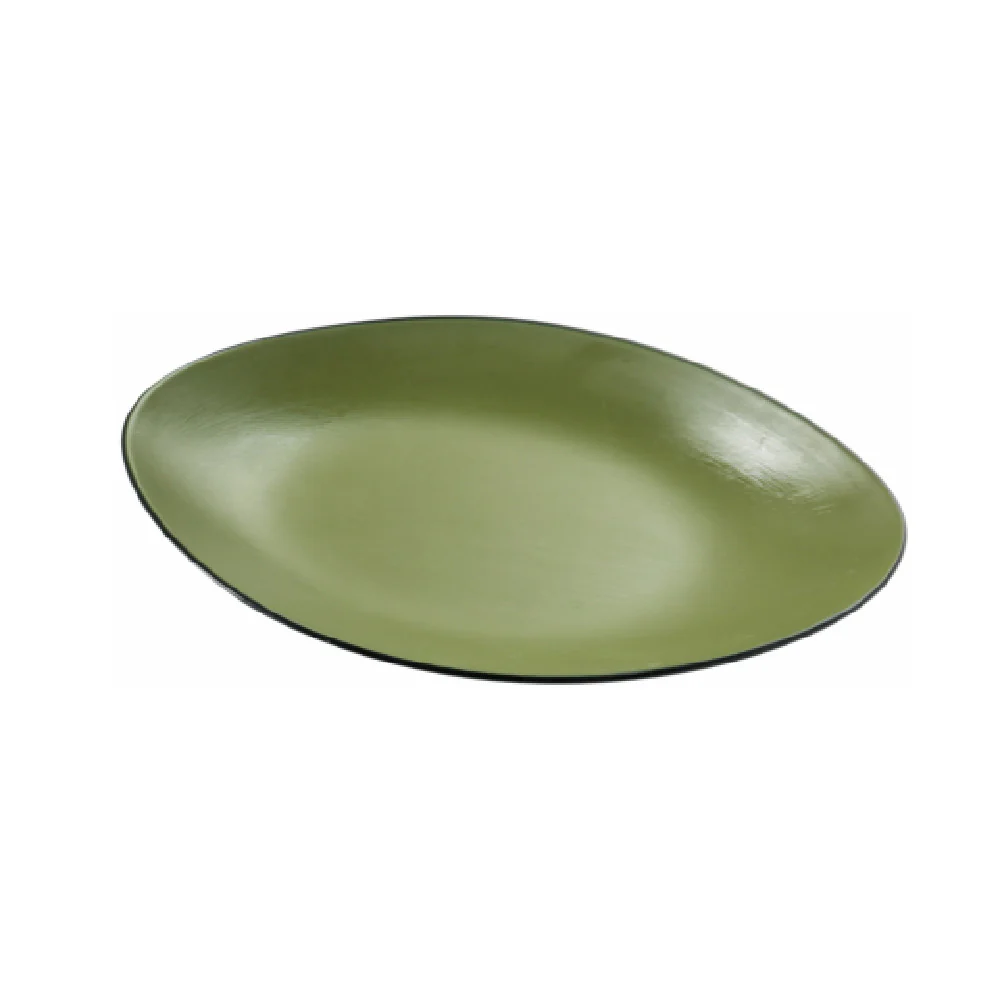 Yanco BM-213GR 13.5 Inch Oval Deep Plate Melamine Birmingham Green Yanco BM-213GR 13.5 Inch Oval Deep Plate Melamine Birmingham Green