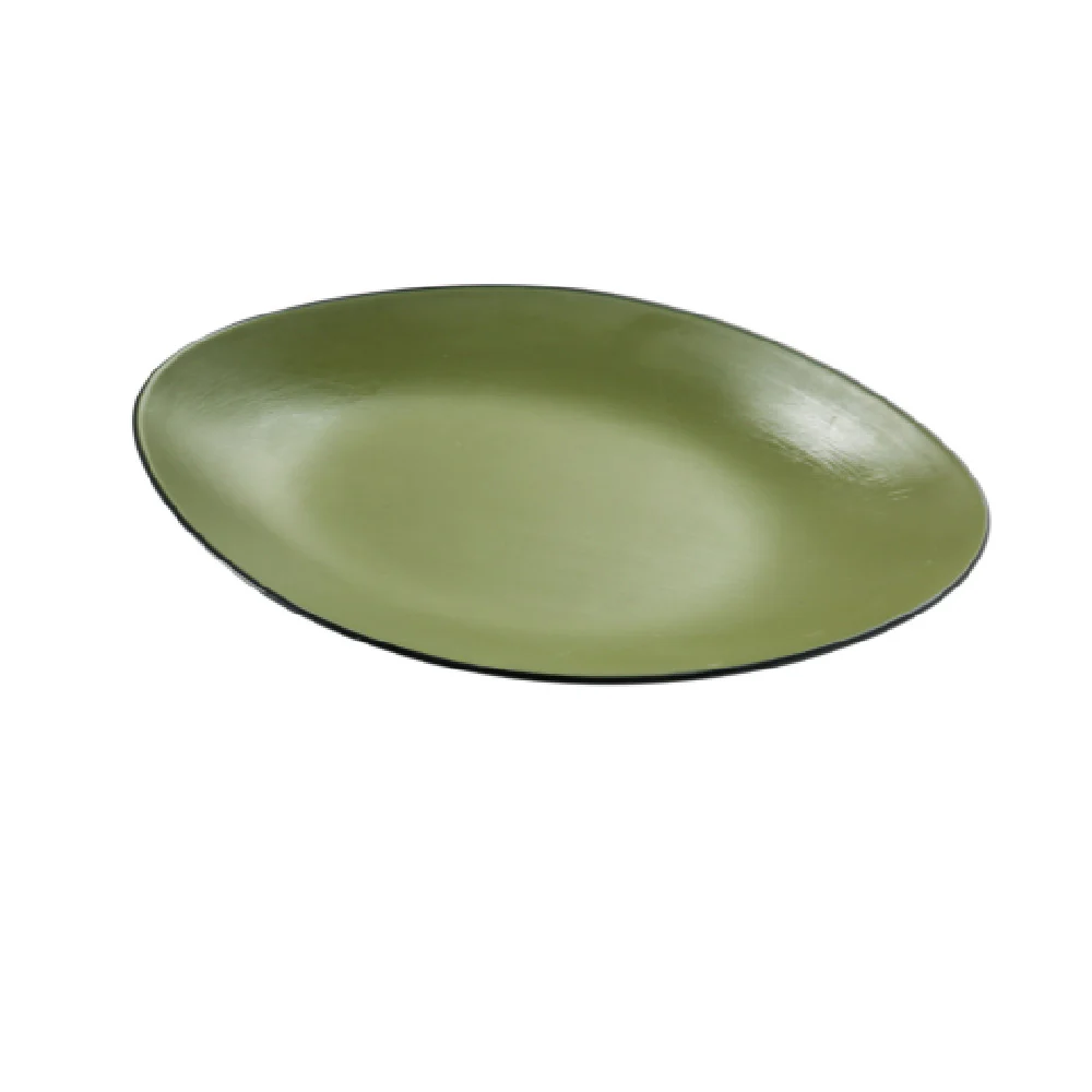 Yanco BM-213GR 13.5 Inch Oval Deep Plate Melamine Birmingham Green Yanco BM-213GR 13.5 Inch Oval Deep Plate Melamine Birmingham Green