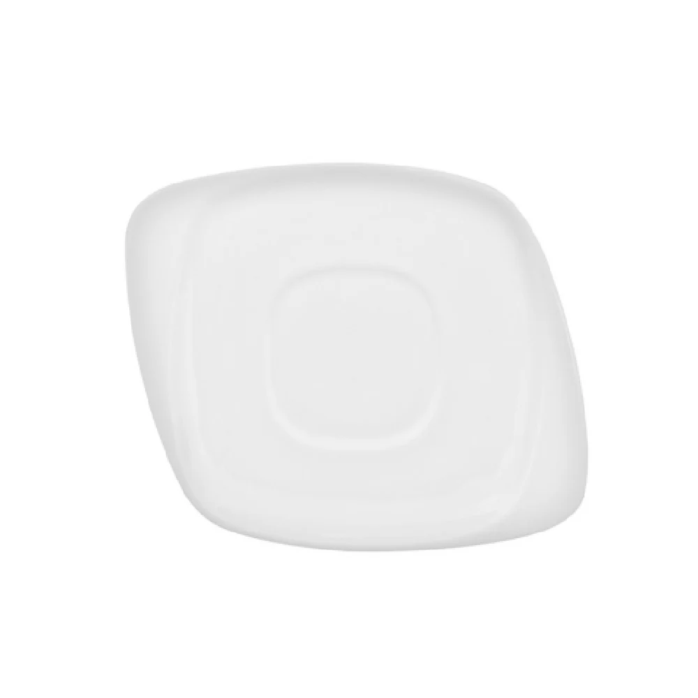 CAC China WH-2 5-1/2 Inch Square White Pearl Saucer Porcelain CAC China WH-2 5-1/2 Inch Square White Pearl Saucer Porcelain