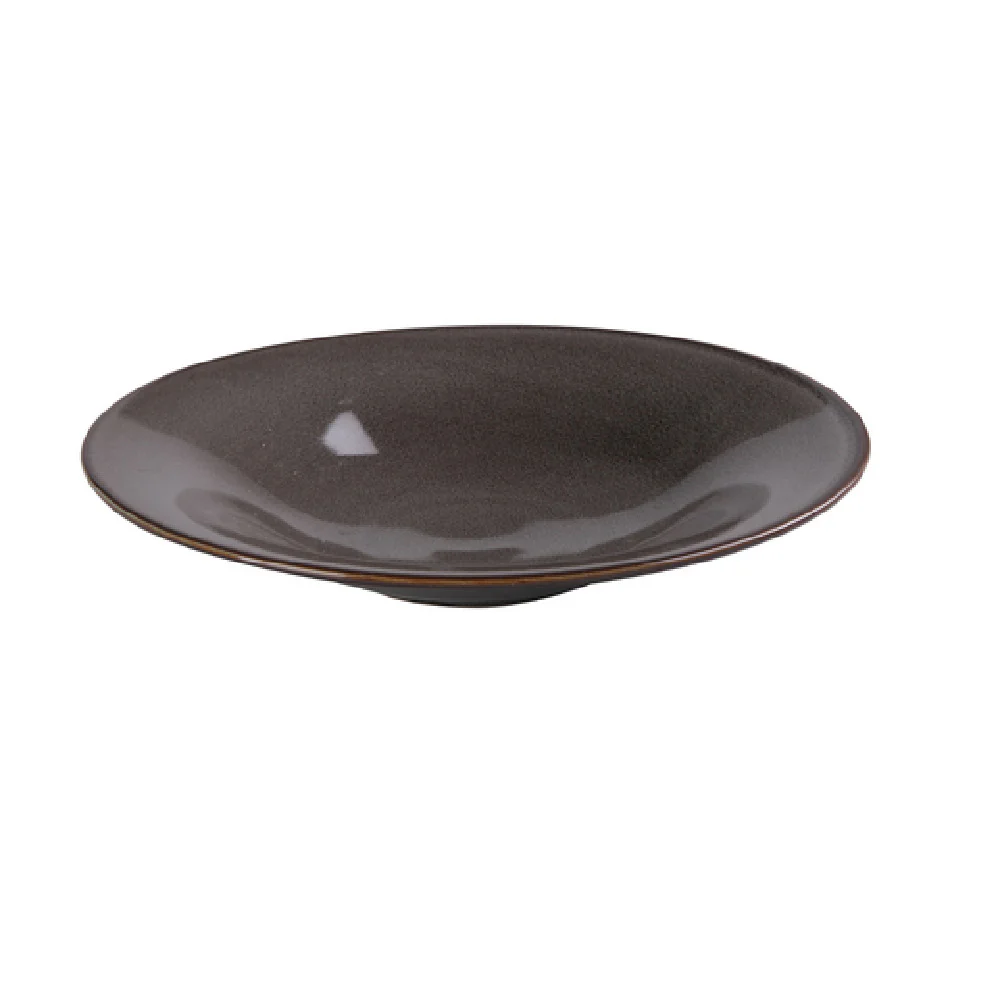 Yanco PK-410 10-1/2 Inch Round Salad/Soup Plate Grey Porcelain 15oz