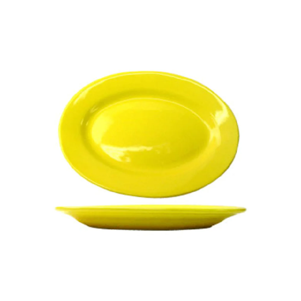 International Tableware CA-13-Y 11 Inch Oval Platter Lead Free Ceramic Yellow