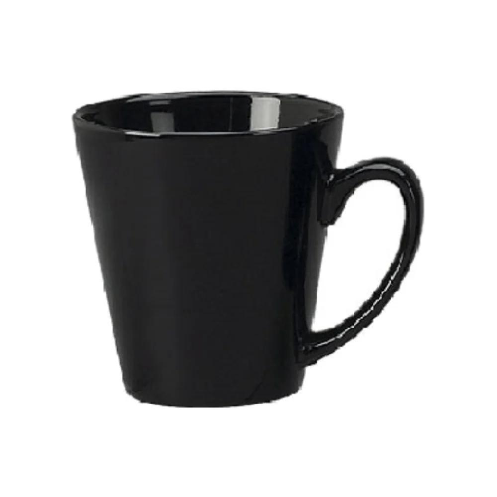 International Tableware 839-05 12 Oz Funnel Cup Black Ceramic with Handle