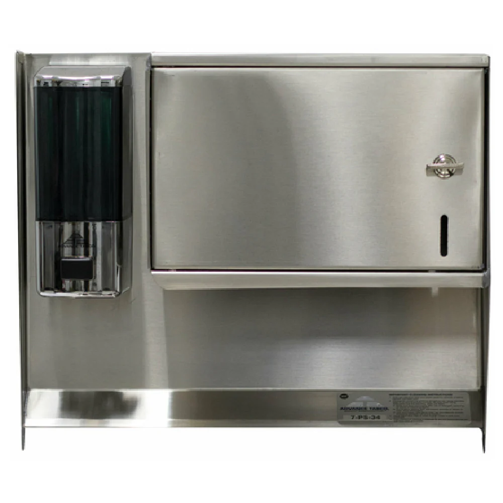 Advance Tabco 7-PS-34 17 Inch Manual Soap and Towel Dispenser Stainless Steel Advance Tabco 7-PS-34 17 Inch Manual Soap and Towel Dispenser Stainless Steel